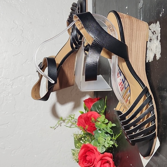 SUSINA Black Woven Strap Sandal Wedge 7.5M - Picture 4 of 15